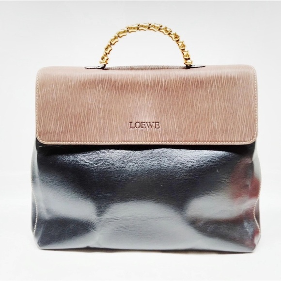 Loewe Brown and Black Tote with Gold Handle with COA from Legitgrails